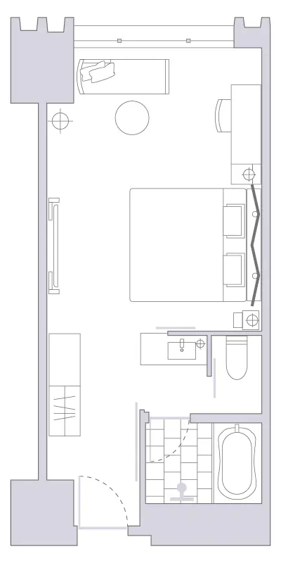 デラックス キング 1台の間取り図パーツ
