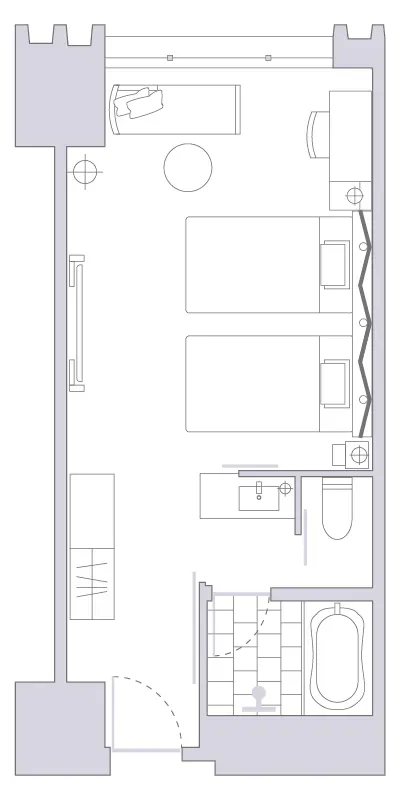 デラックスツイン 2台の間取り図パーツ