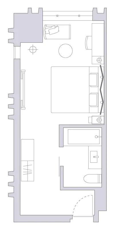 キング 1台,コーナーの間取り図パーツ