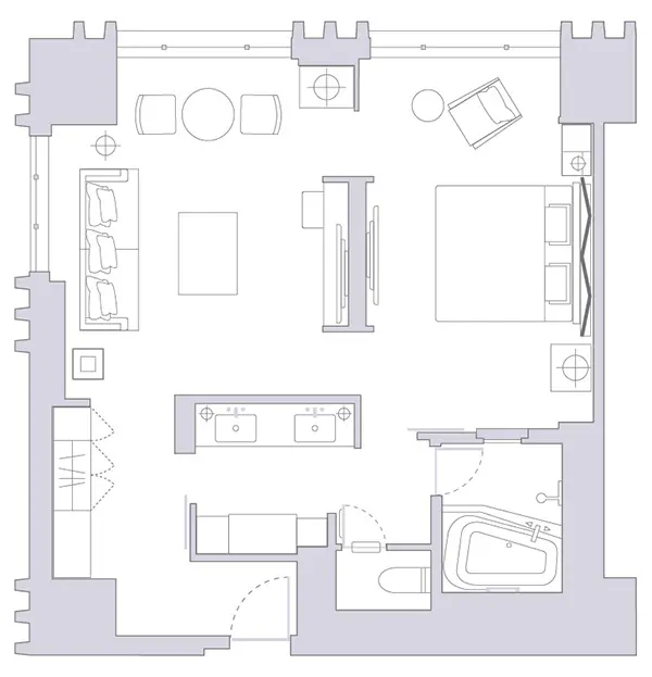 ベイビュースイート キング 1台の間取り図