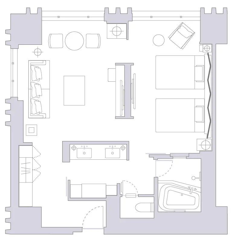 ベイビュースイート ツイン 2台の間取り図